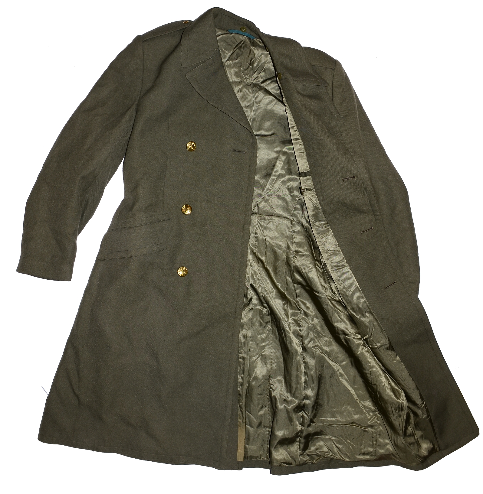 Kabát  zelený vycházkový zimní , plášť ČSLA, AČR