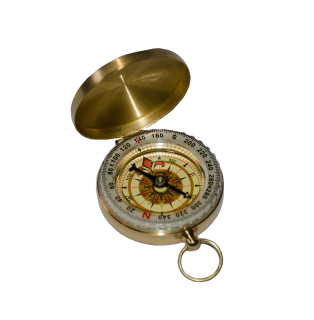 Kompas otvírací kovový zlatý